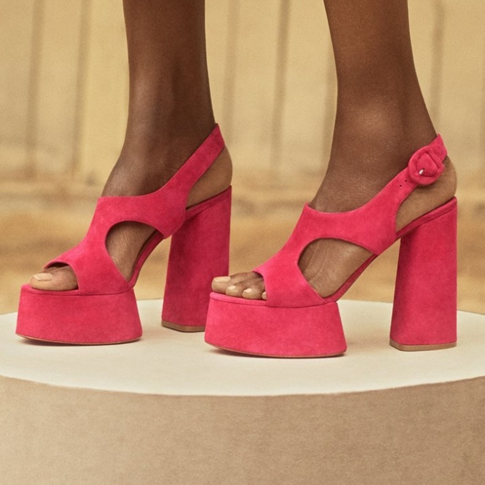 Christian Louboutin Bold Pink Platform Sandals